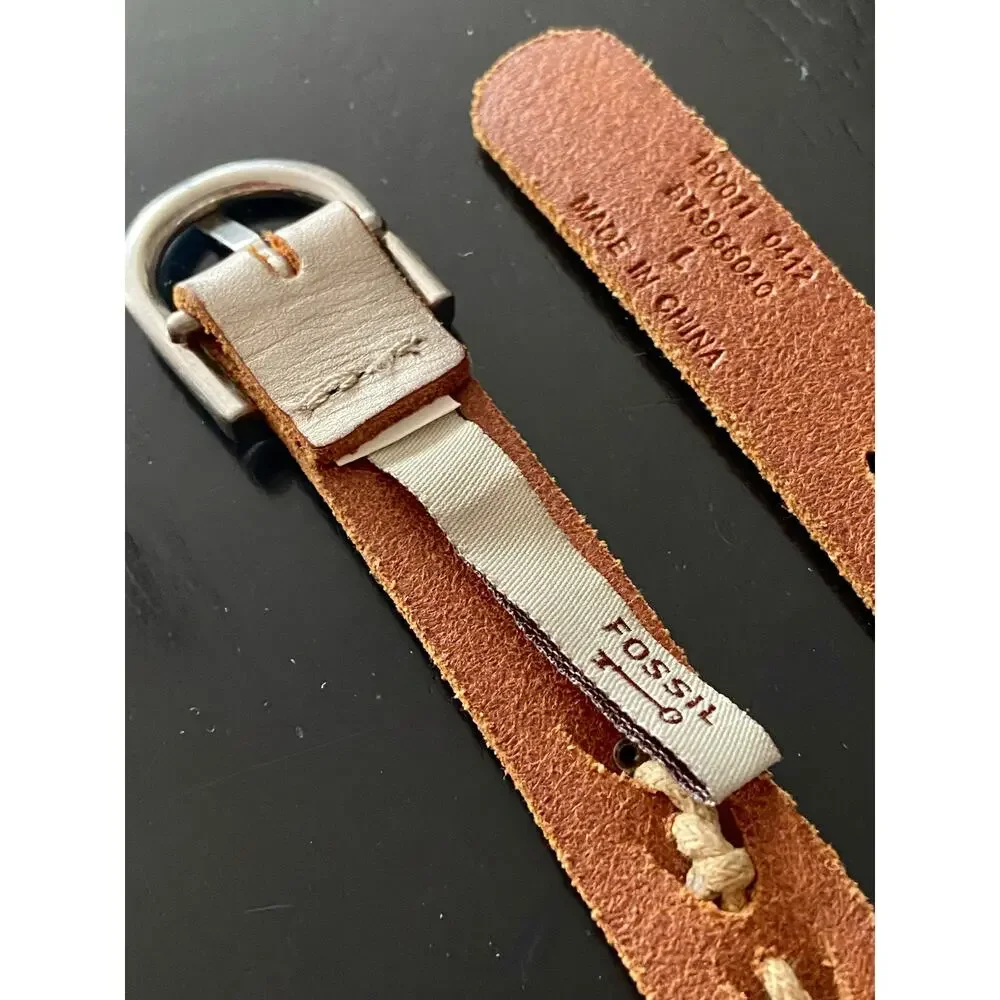 FOSSIL Metallic Studded Belt w/Laser-Cut Accent sz L